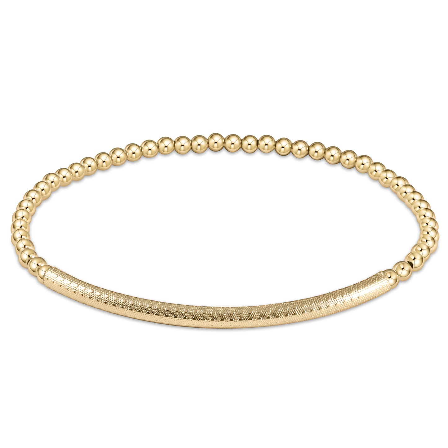 Extends | Bliss Bar Textured 3mm Bead Bracelet | Gold