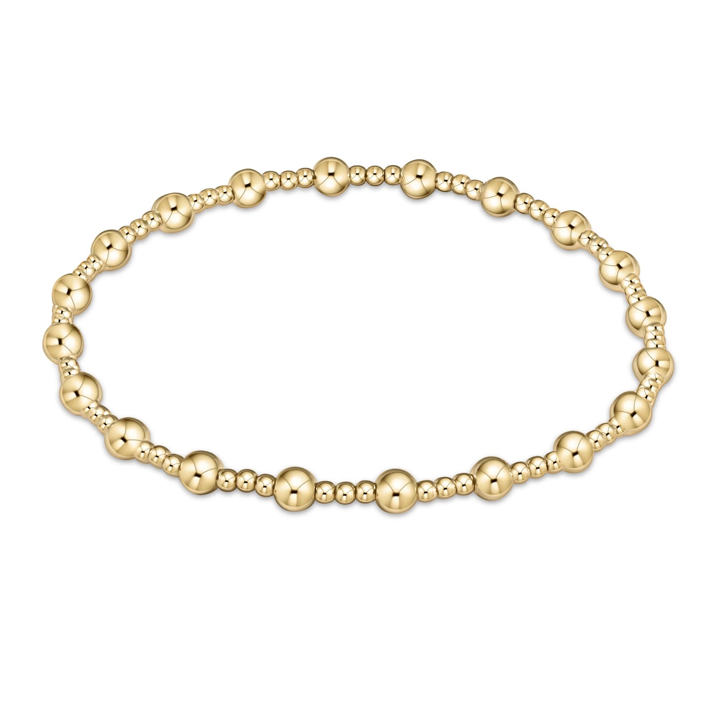 Extends | Classic Sincerity Pattern 4mm Bead Bracelet | Gold