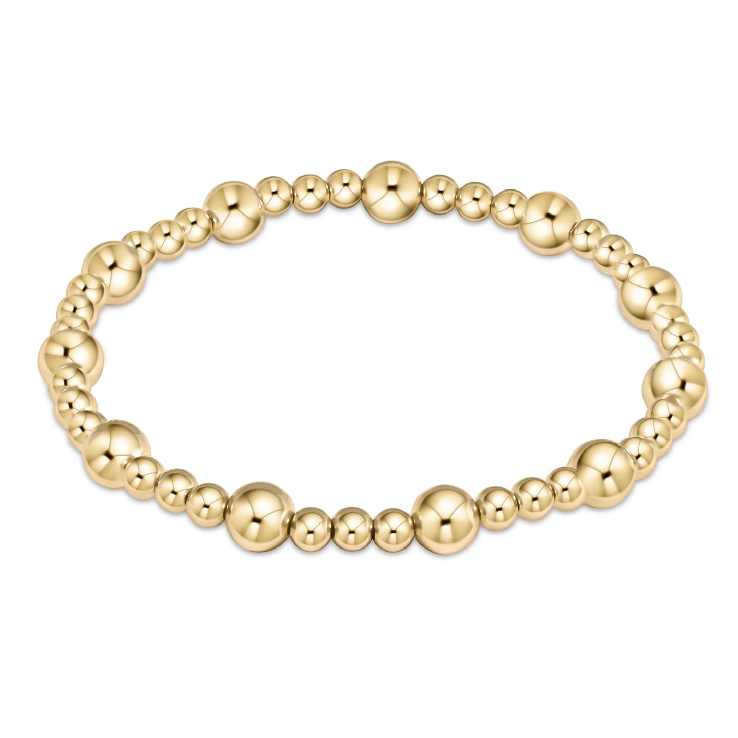 Extends | Classic Sincerity Pattern 6mm Bead Bracelet | Gold