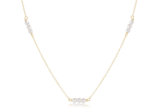 17" Choker Joy Simplicity Chain Gold - 3mm Pearl
