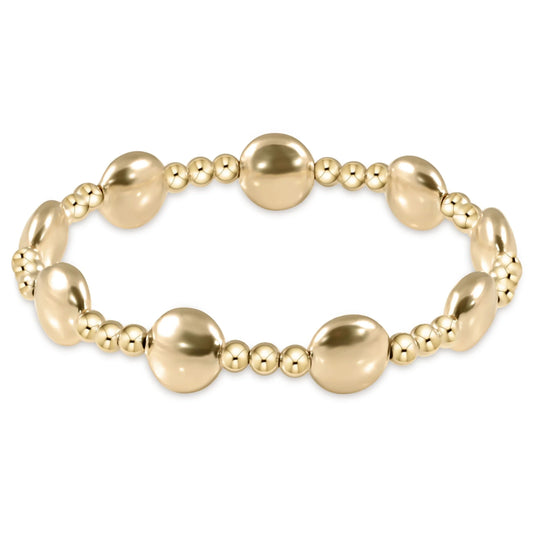 Honesty Gold Sincerity Pattern 10mm Bead Bracelet