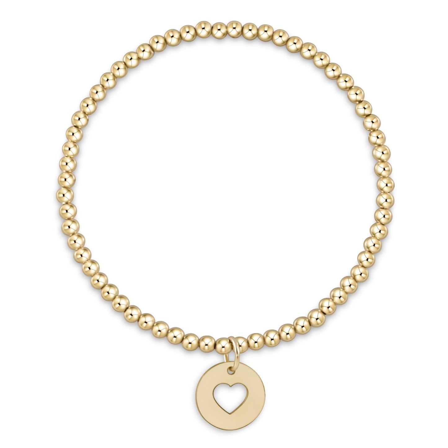 Extends | Classic Gold 3mm Bead Bracelet | Love Gold Disc