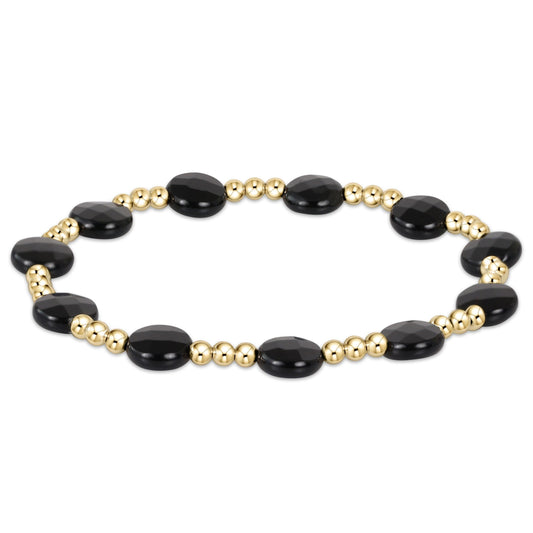 Extends | Admire Gold 3mm Bead Bracelet | Faceted Onyx