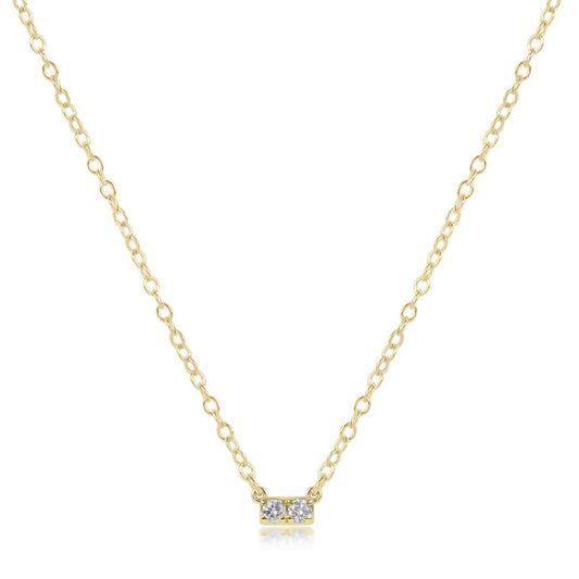 14kt Gold and Diamond Significance Bar Necklace | Two Diamonds