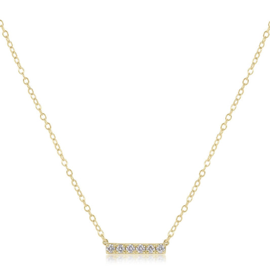14kt Gold and Diamond Significance Bar Necklace | Six Diamonds