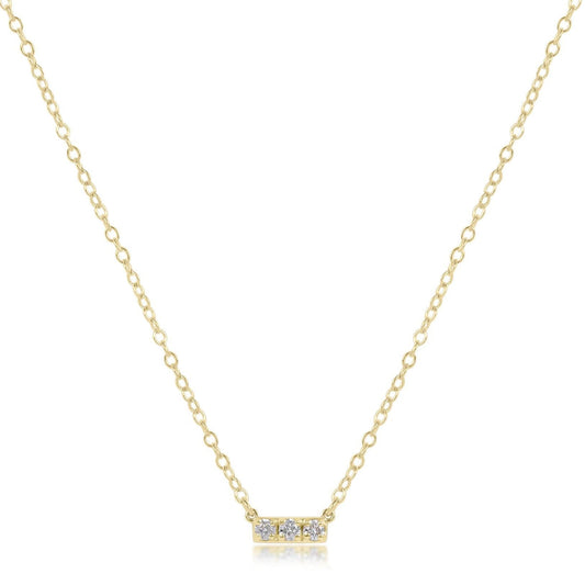 14kt Gold and Diamond Significance Bar Necklace | Three Diamonds