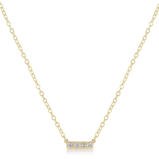 14kt Gold and Diamond Significance Bar Necklace | Four Diamonds