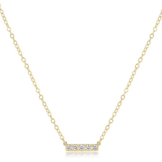 14kt Gold and Diamond Significance Bar Necklace | Five Diamonds