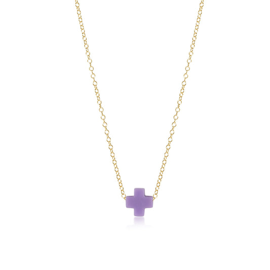 16" Necklace Gold | Signature Cross | Purple