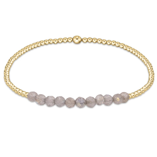 Gold Bliss 2mm Bead Bracelet | Labradorite