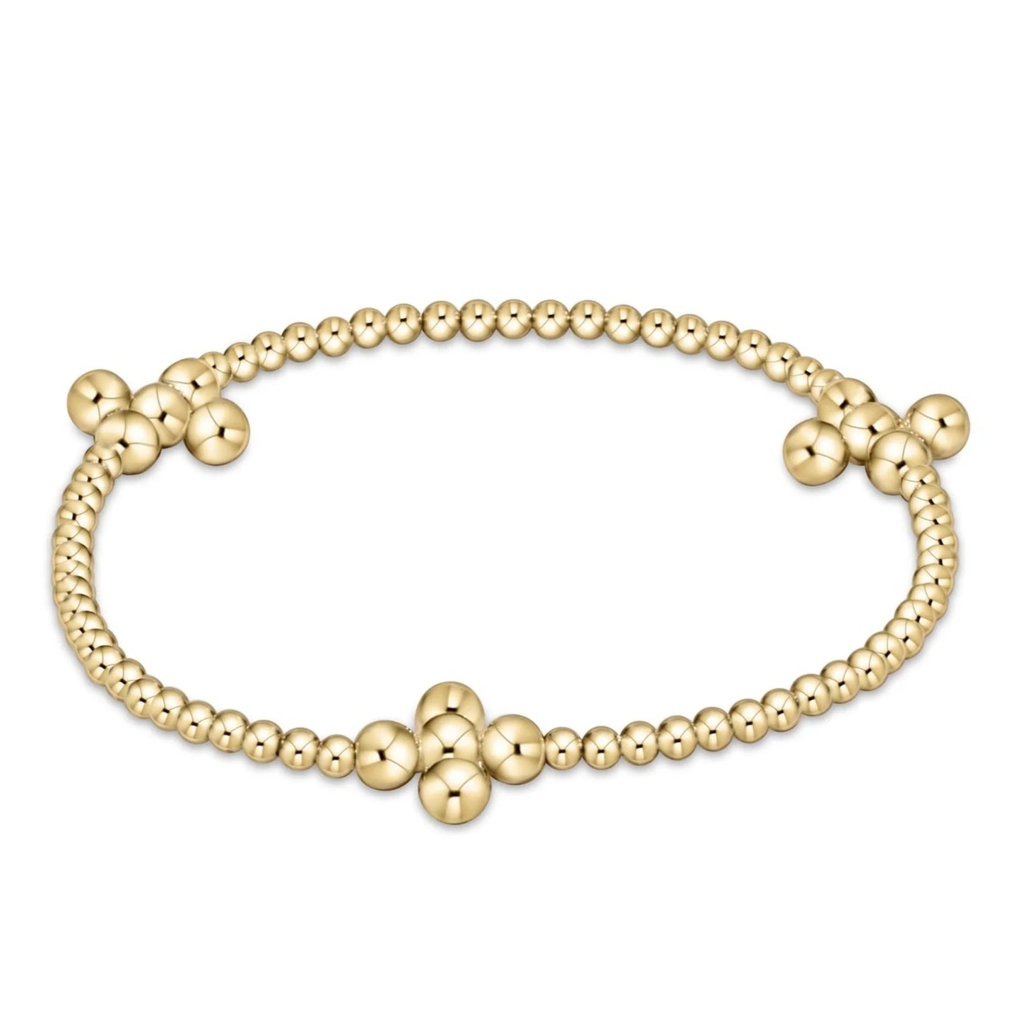 Extends | Signature Cross Gold Pattern 2.5mm Bead Bracelet | Gold