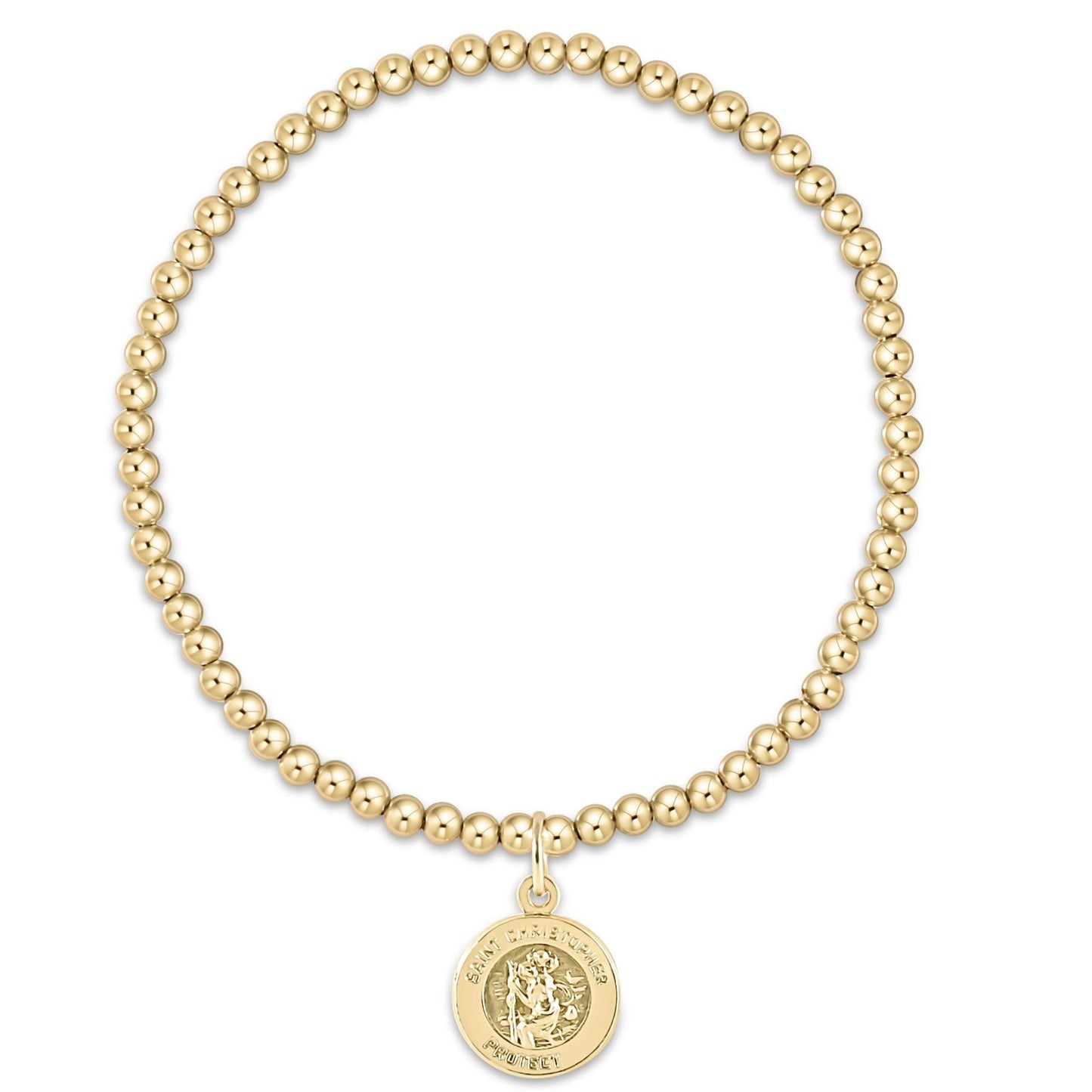 Extends | Classic Gold 3mm Bead Bracelet | Protection Gold Disc