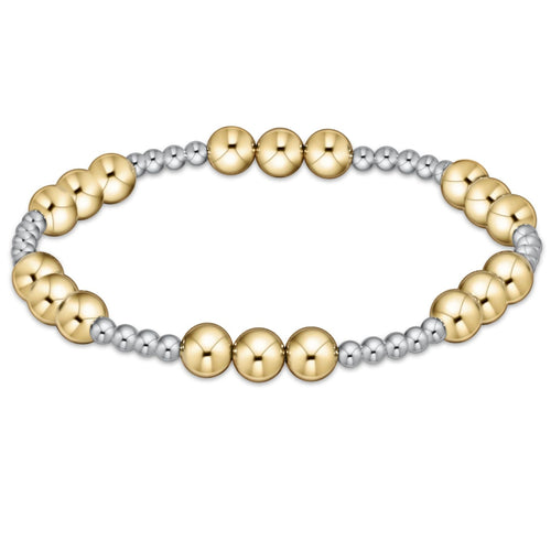 Classic Joy Pattern Bead Bracelet - Mixed Metal