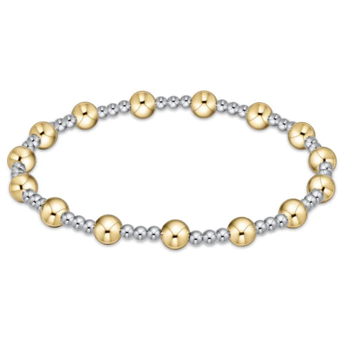 Classic Sincerity Pattern Bead Bracelet - Mixed Metal