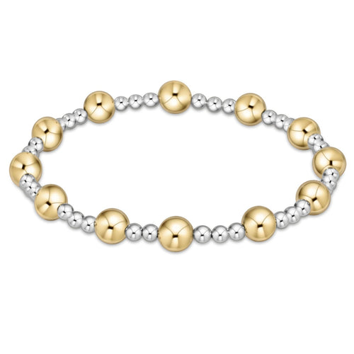 Classic Sincerity Pattern Bead Bracelet - Mixed Metal