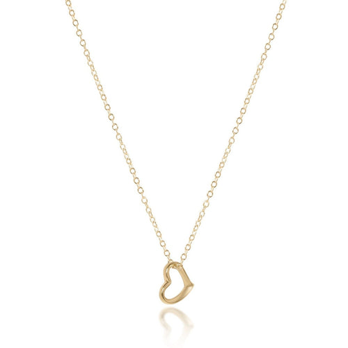 14" Necklace Gold - Love Small Gold Charm
