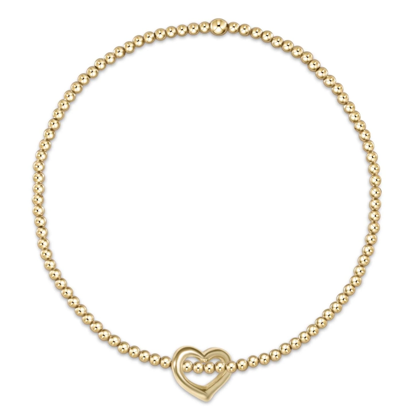 Classic Gold 2mm Bead Bracelet | Inspire Love Small Gold Charm