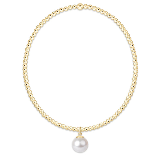 Classic Gold 2mm Bracelet | Classic Pearl 8mm Charm