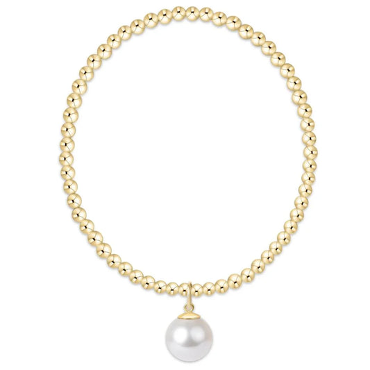 Classic Gold 3mm Bracelet | Classic Pearl 10mm Charm