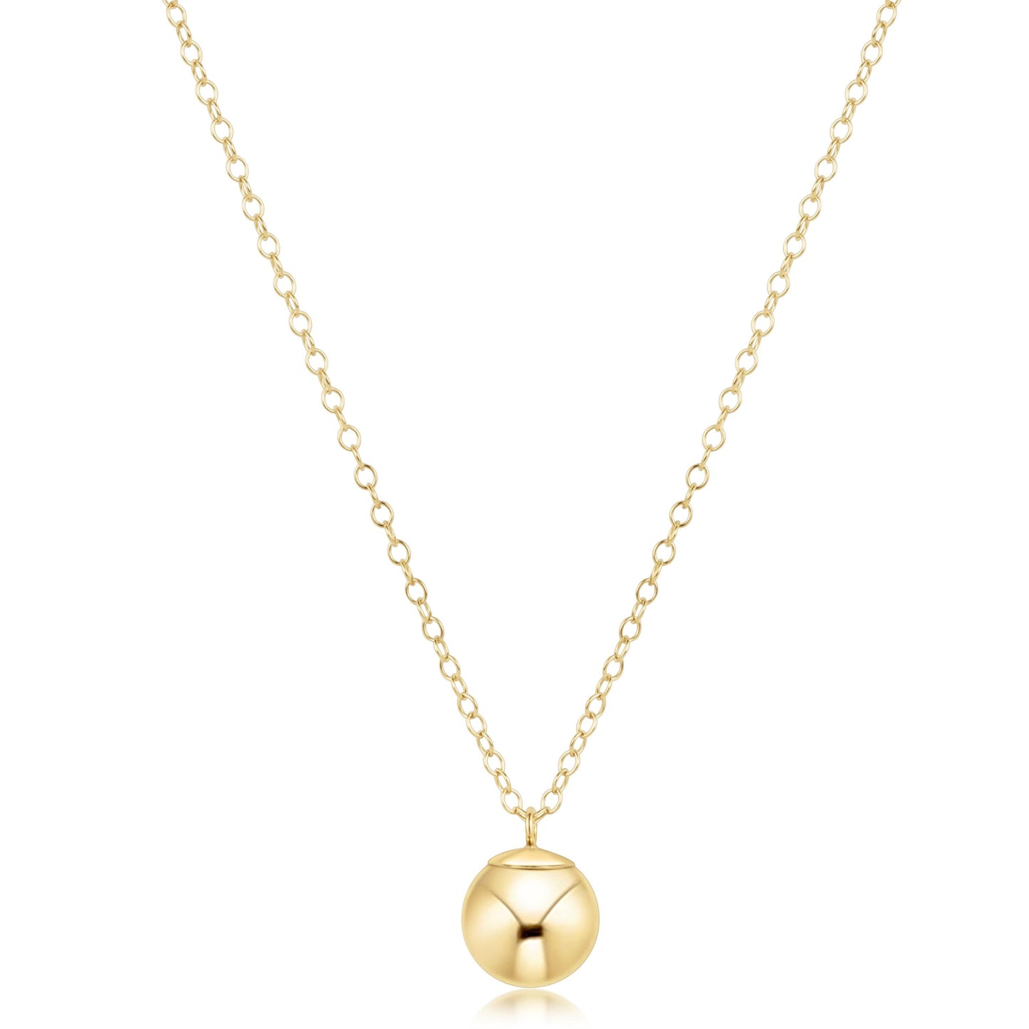 16" Necklace Gold | Classic Gold 10mm Charm