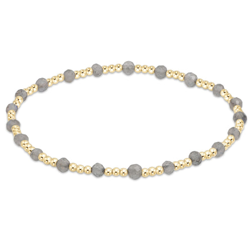 Gemstone Gold Sincerity Pattern 3mm Bead Bracelet | Labradorite