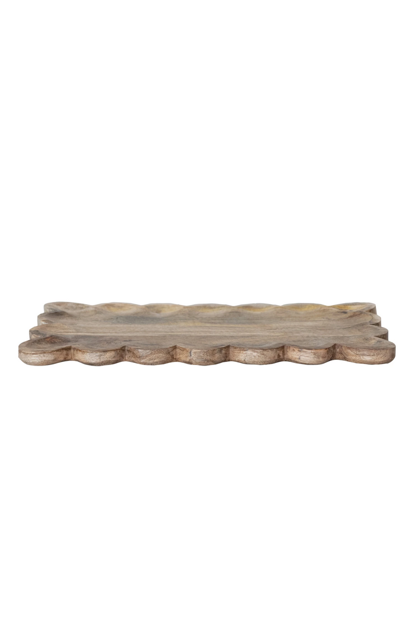 Mango Wood Tray | Scalloped Edge