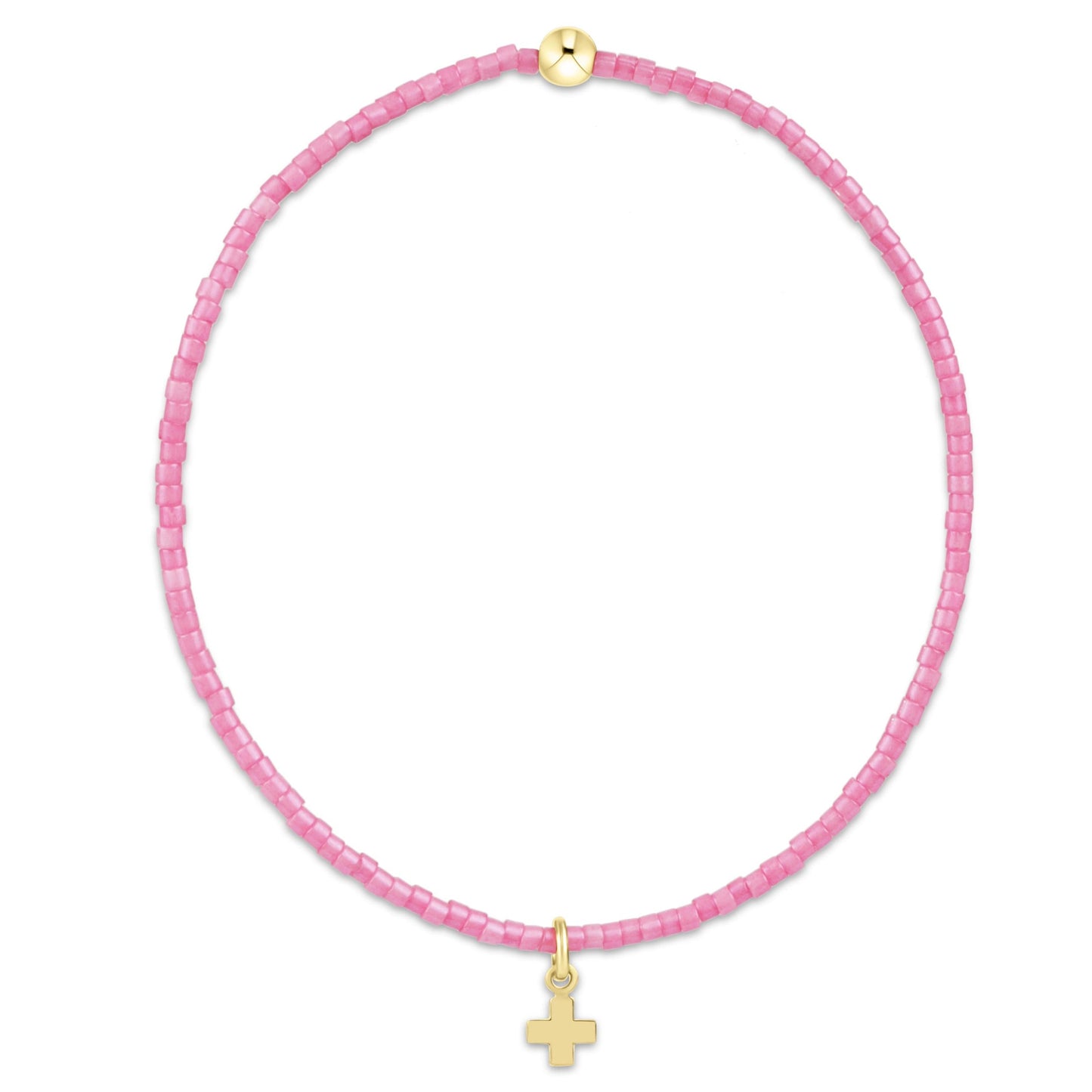 Hope Classic Bubblegum Bracelet | Signature Cross Small Gold Charm