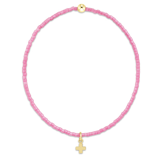 Hope Classic Bubblegum Bracelet | Signature Cross Small Gold Charm