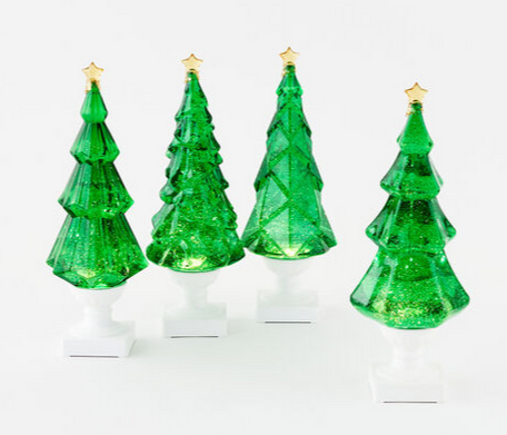 Lighted Swirl Tree on Base | Green | Assorted Styles