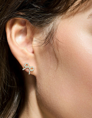 Sweet Bows Stud Earrings Set Crystal