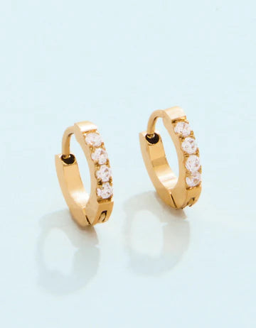 Sunrise Hoop Earrings 9mm Crystal