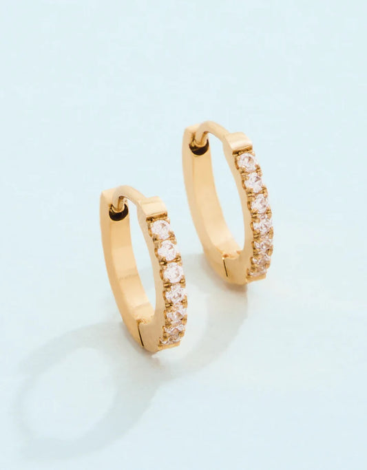 Sunrise Hoop Earrings 13mm Crystal