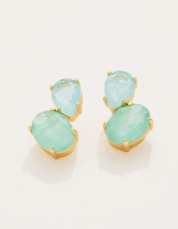 Naiad Dewdrop Stud Earrings Sea Foam