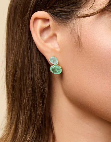Naiad Dewdrop Stud Earrings Sea Foam