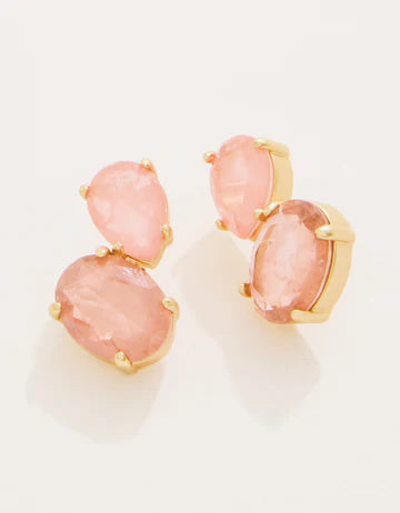 Naiad Dewdrop Stud Earrings Pink