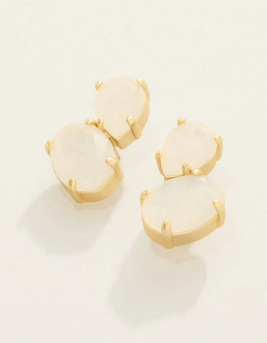 Naiad Dewdrop Stud Earrings White