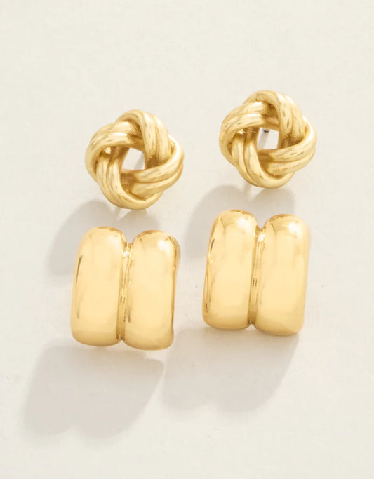 Payton Stud Earrings Set Gold