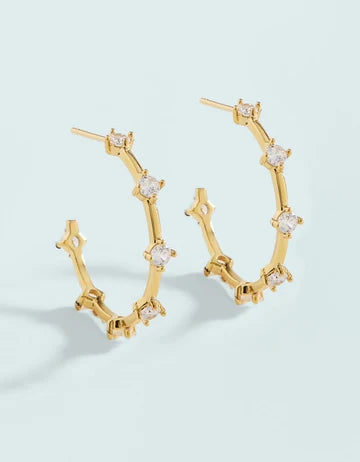 Spanish Wells Hoop Earrings Crystal