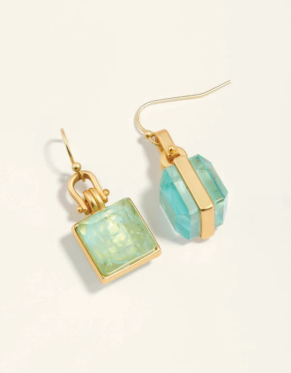 Marion Square Earrings Sea Foam