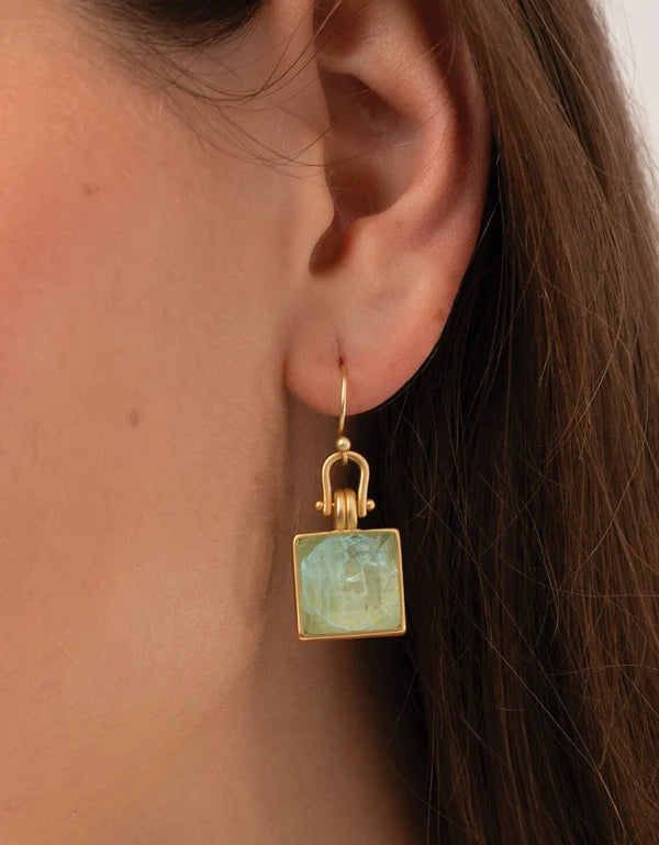 Marion Square Earrings Sea Foam