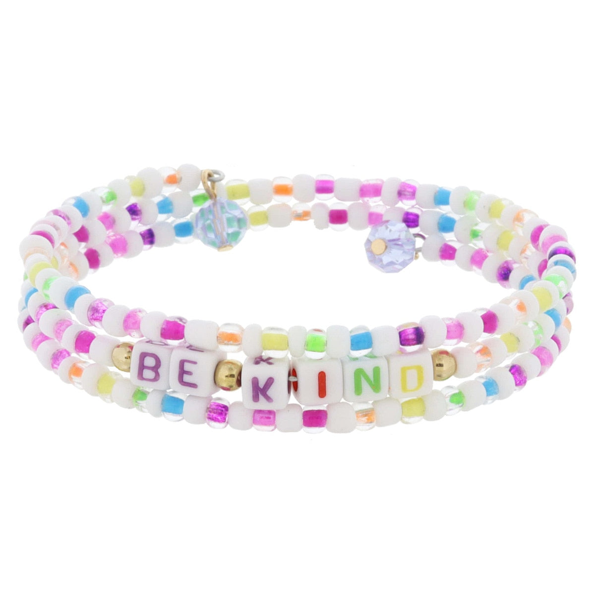 Kids Beaded Coil Bracelet Set | Be Kind