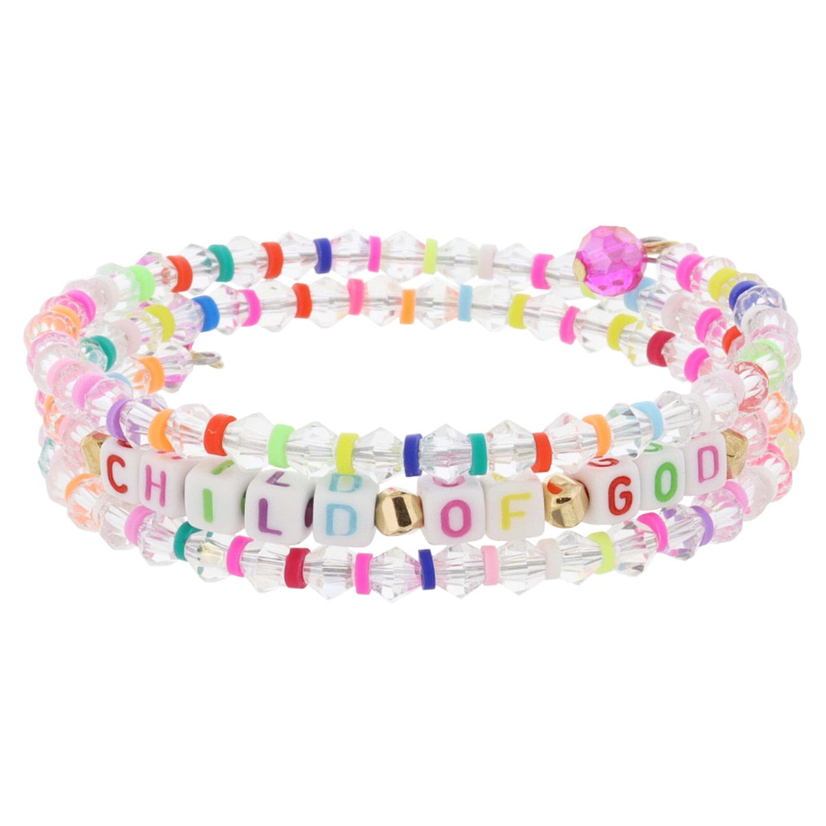 Kids Beaded Coil Bracelet Set | Child of God