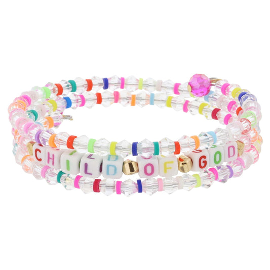 Kids Beaded Coil Bracelet Set | Child of God