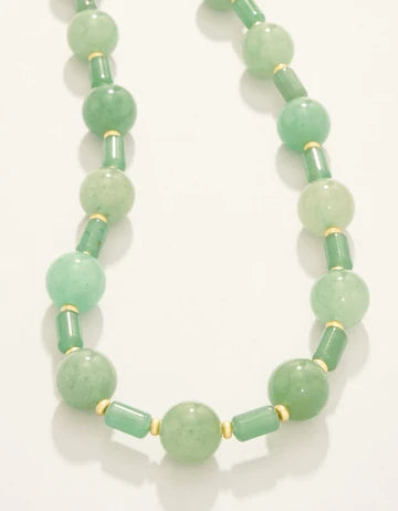 Castillo Beaded Necklace 24“ Green Aventurine