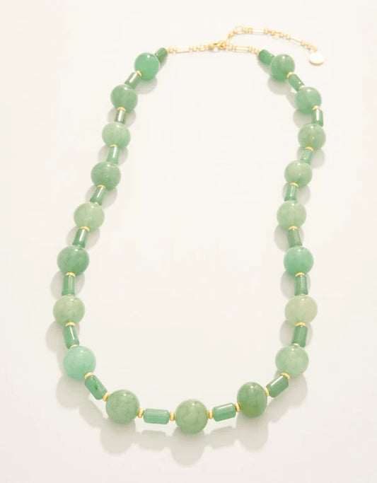 Castillo Beaded Necklace 24“ Green Aventurine