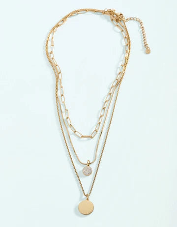 Drayton Layered Necklace 18“ Crystal