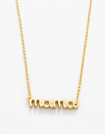 SLV Necklace 18” Thanks Mama/Script Gold