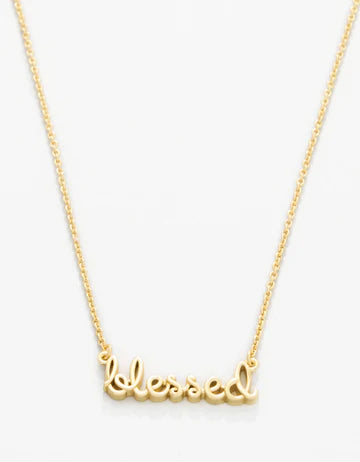 SLV Necklace 18“ Blessed/Script Gold