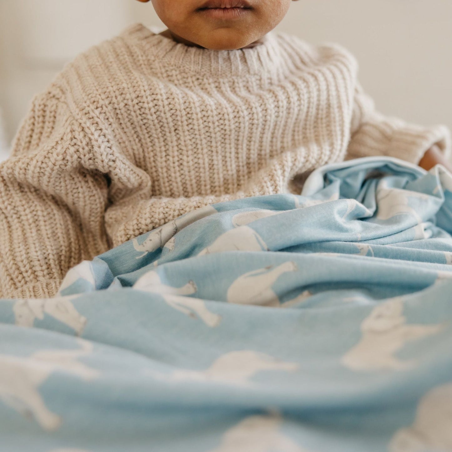 Knit Swaddle Blanket | Peanut