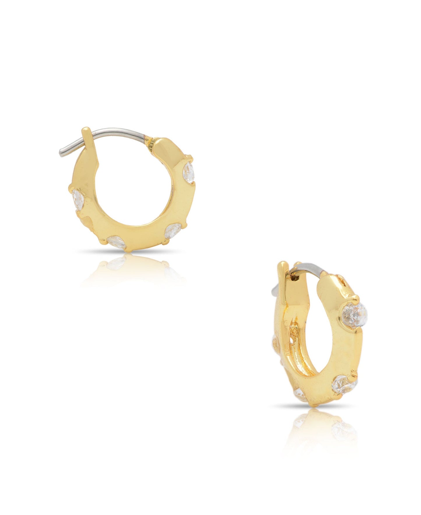 Hoop Earrings with CZ - Small